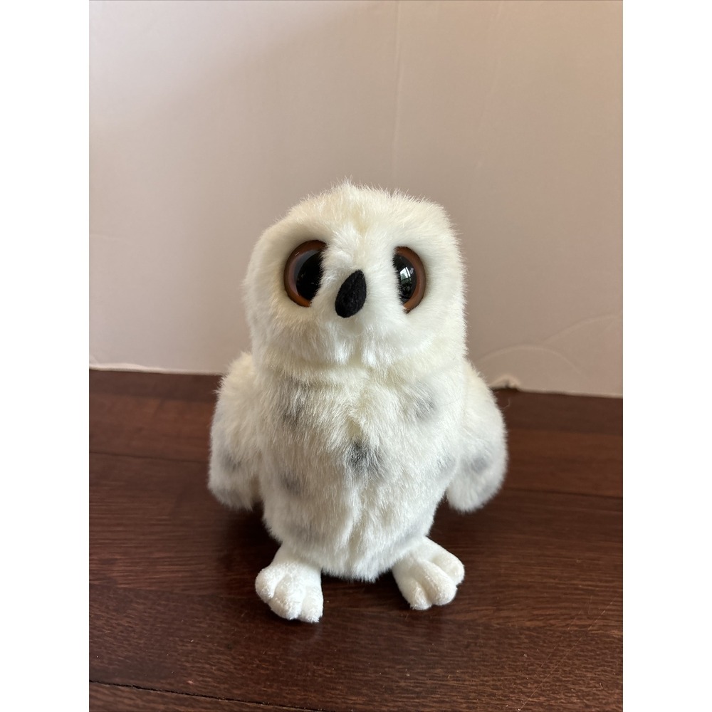 AURORA White SNOW OWL 7" Spotted Realistic Plush Stuffed Animal